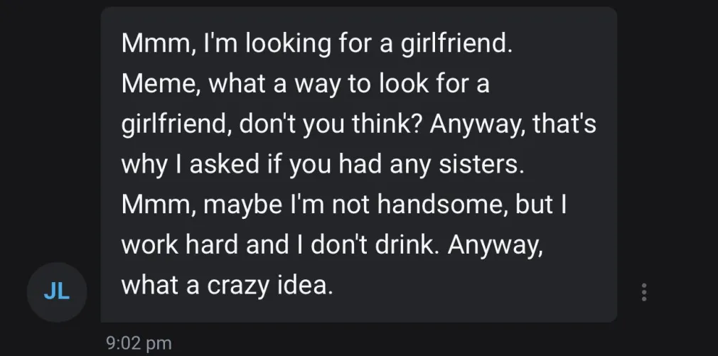 these men don’t use their brain at ALL! why the FUCK would i date u yet alone ask any family members if they wanna date a stranger from ONLYFANS 