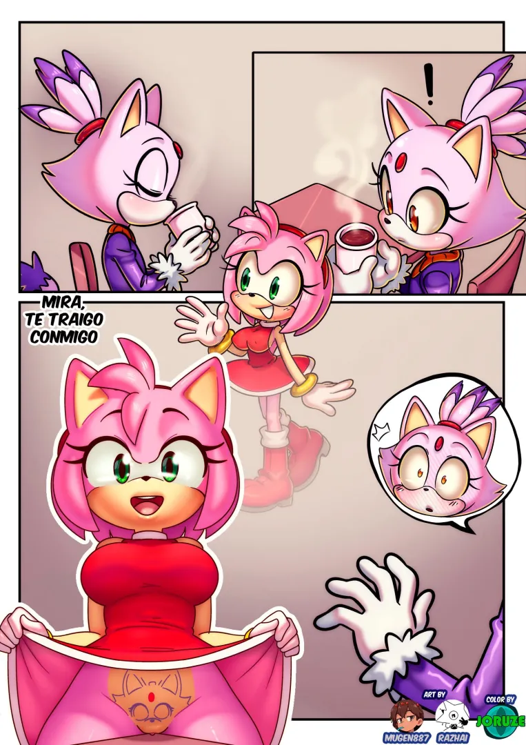 Amy has a surprise for Blaze (Joruze)