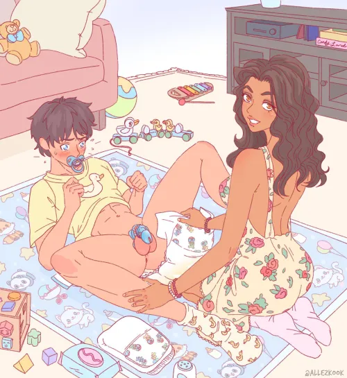 (Art by Allezkook) “diaper change..”