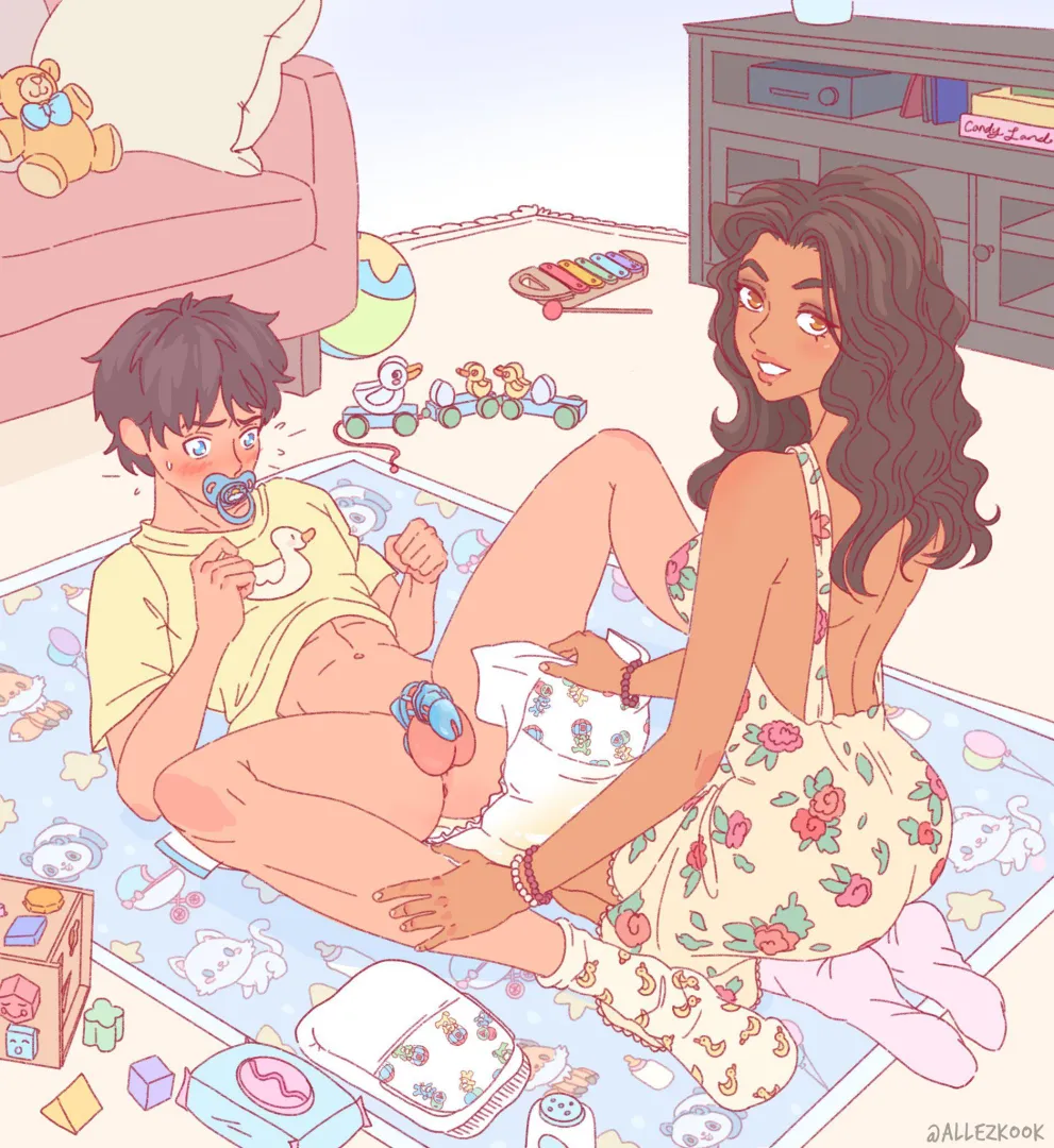 (Art by Allezkook) “diaper change..”