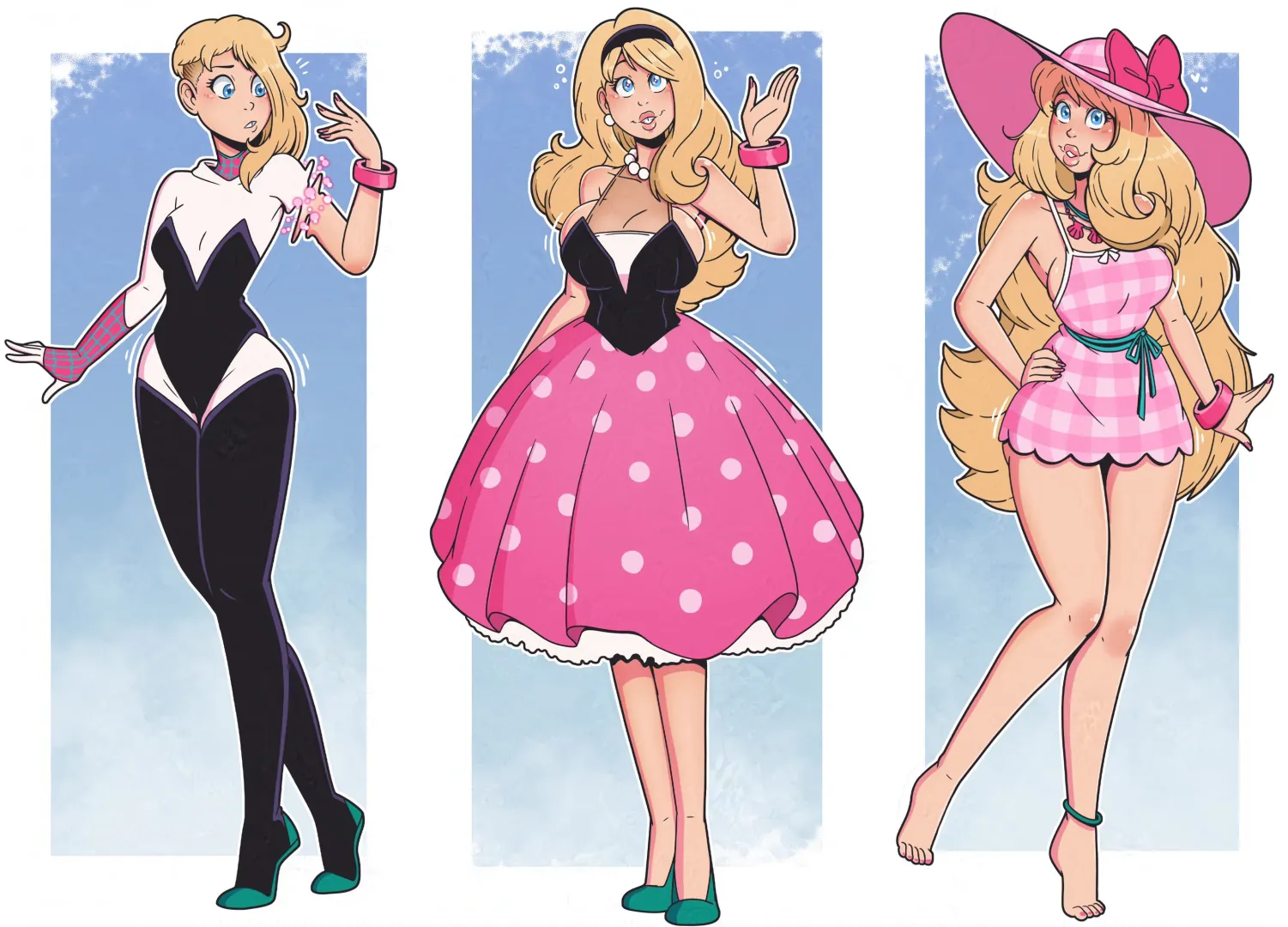 [Bimbofication] Spider-Gwen: Enter the Barbieverse by WrenZephyr