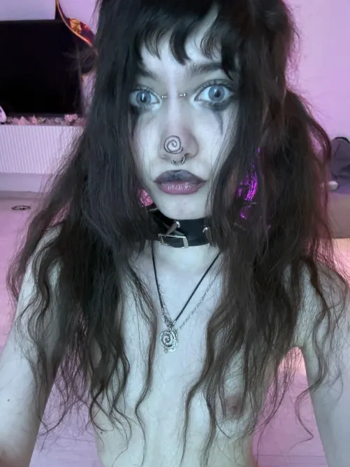 coulrophile tease bare in pink, wild hair and collar