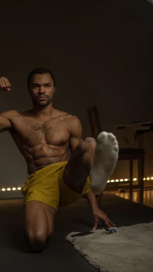 Fresh socks, old sneakers