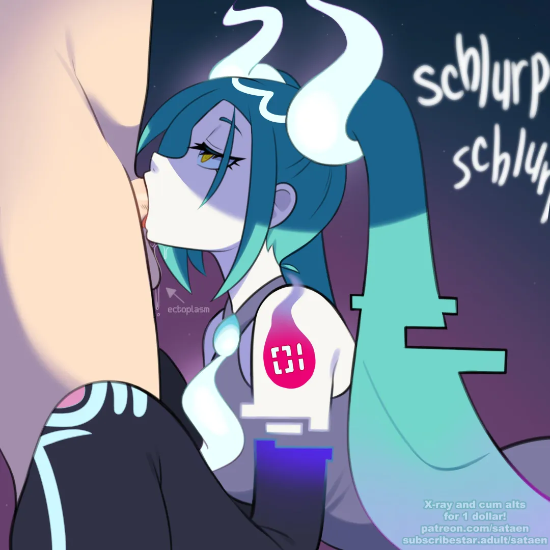 Ghost Miku blowjob (SataenArt)