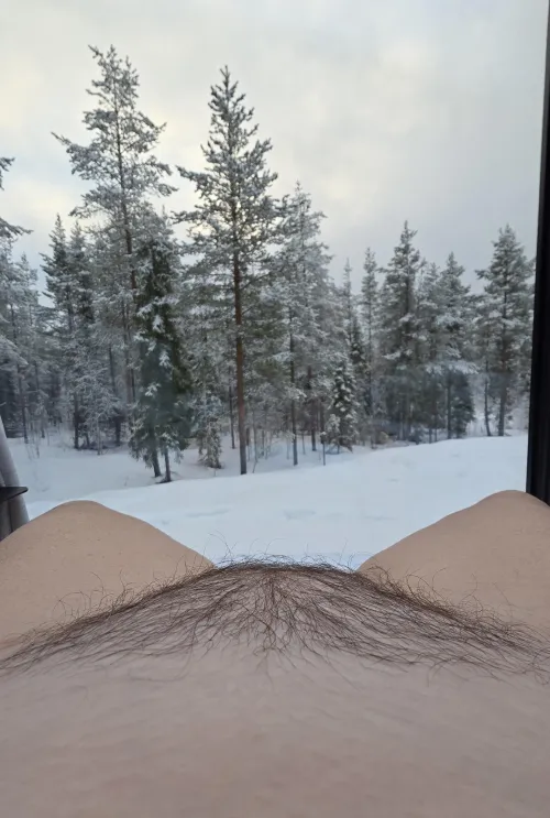 Mound with a bush to stay warm when it's cold outside......