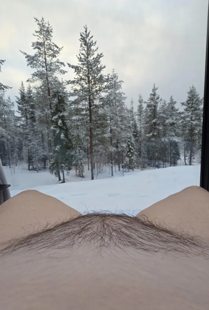 Mound with a bush to stay warm when it's cold outside......