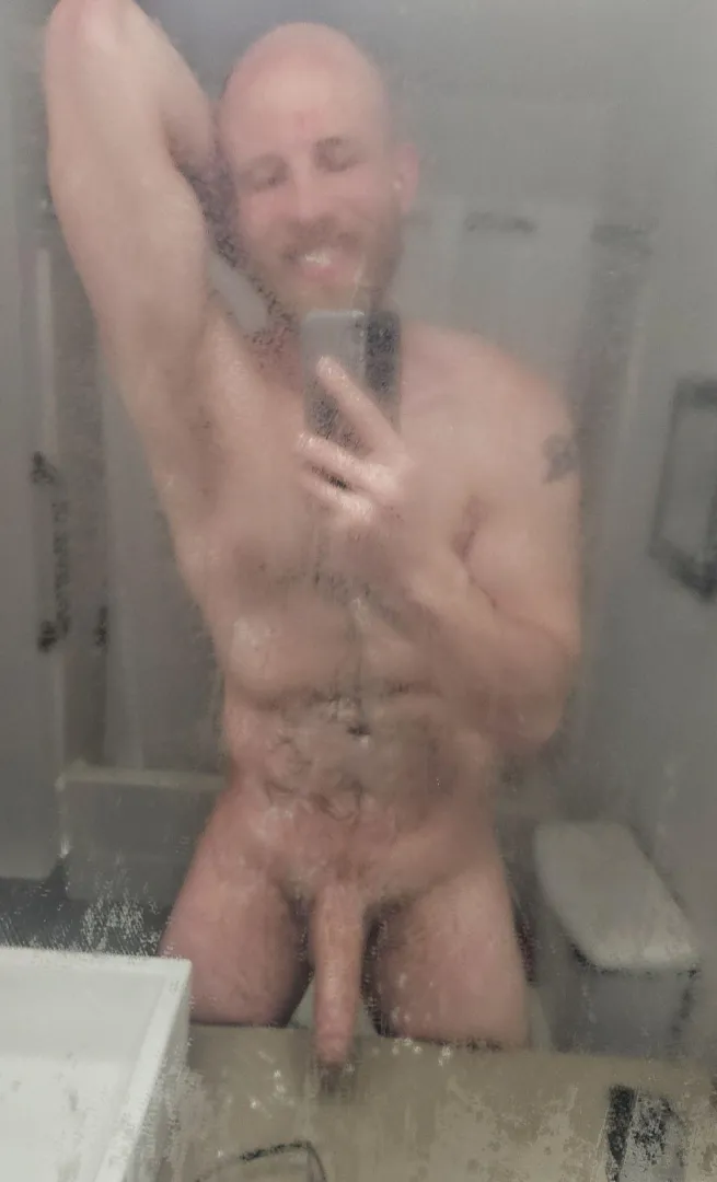 The rare steamy shower pic