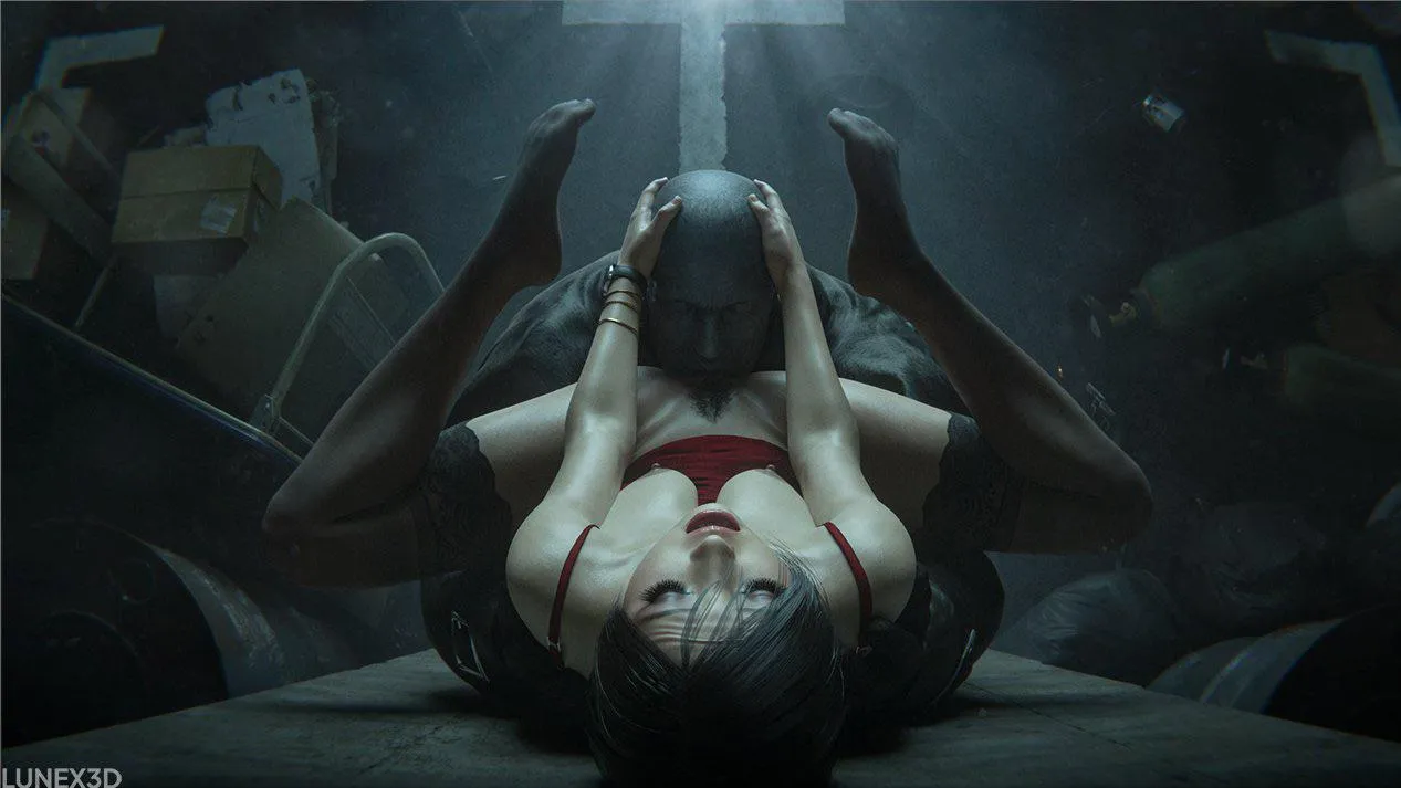 Ada getting eaten out by Mr. X (LuneX3D)