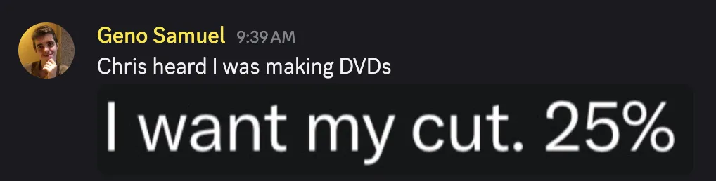 CWC Wants Money From Geno for Making DVDs. Do You Think This Is the Same Cut Praetor Gives Chris?