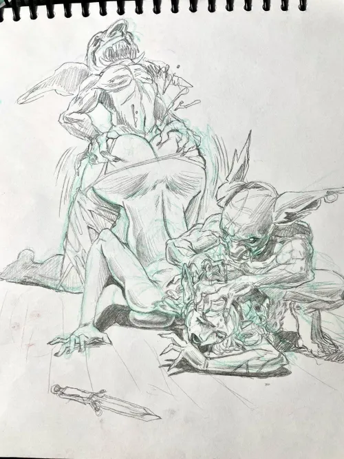 elf in troubles draw by me