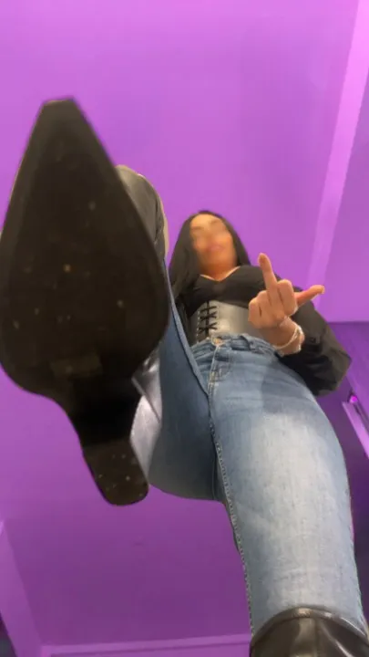 flipping you off while you kiss my boot