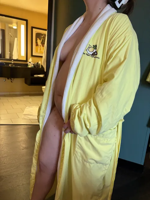 A cozy robe is just what this MILF needs