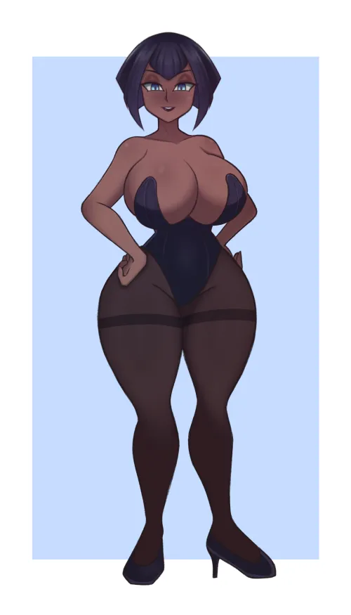 Eliza extra thicc (Art by me) [@cavendizh_on]