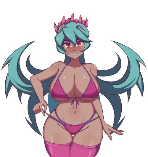 Fukua Vaporwave Vixen bikini (Art by me) [@cavendizh_on ]