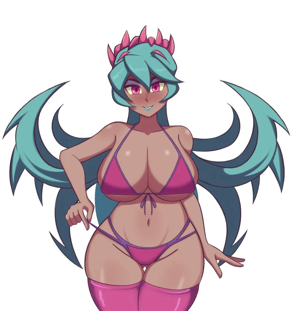 Fukua Vaporwave Vixen bikini (Art by me) [@cavendizh_on ]