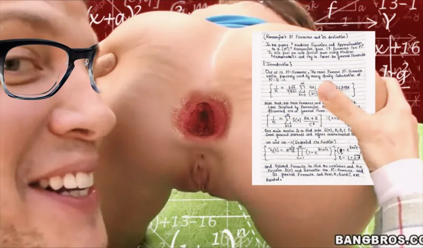 How to calculate the circumference of a barely legal gape using the Cream Pi π by Professor Adriano!!