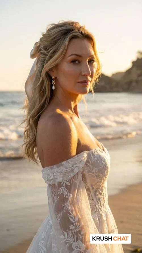 Imagine she's Your bride, glowing in her white dress