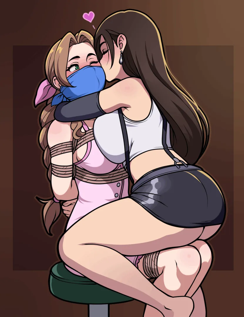 Tifa on top of Aerith (jamorbital) [Final Fantasy]