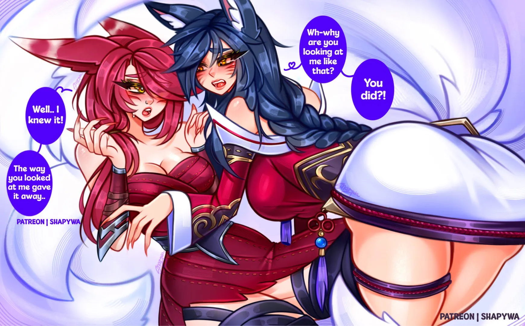 Ahri x Xayah by @shapy_wa