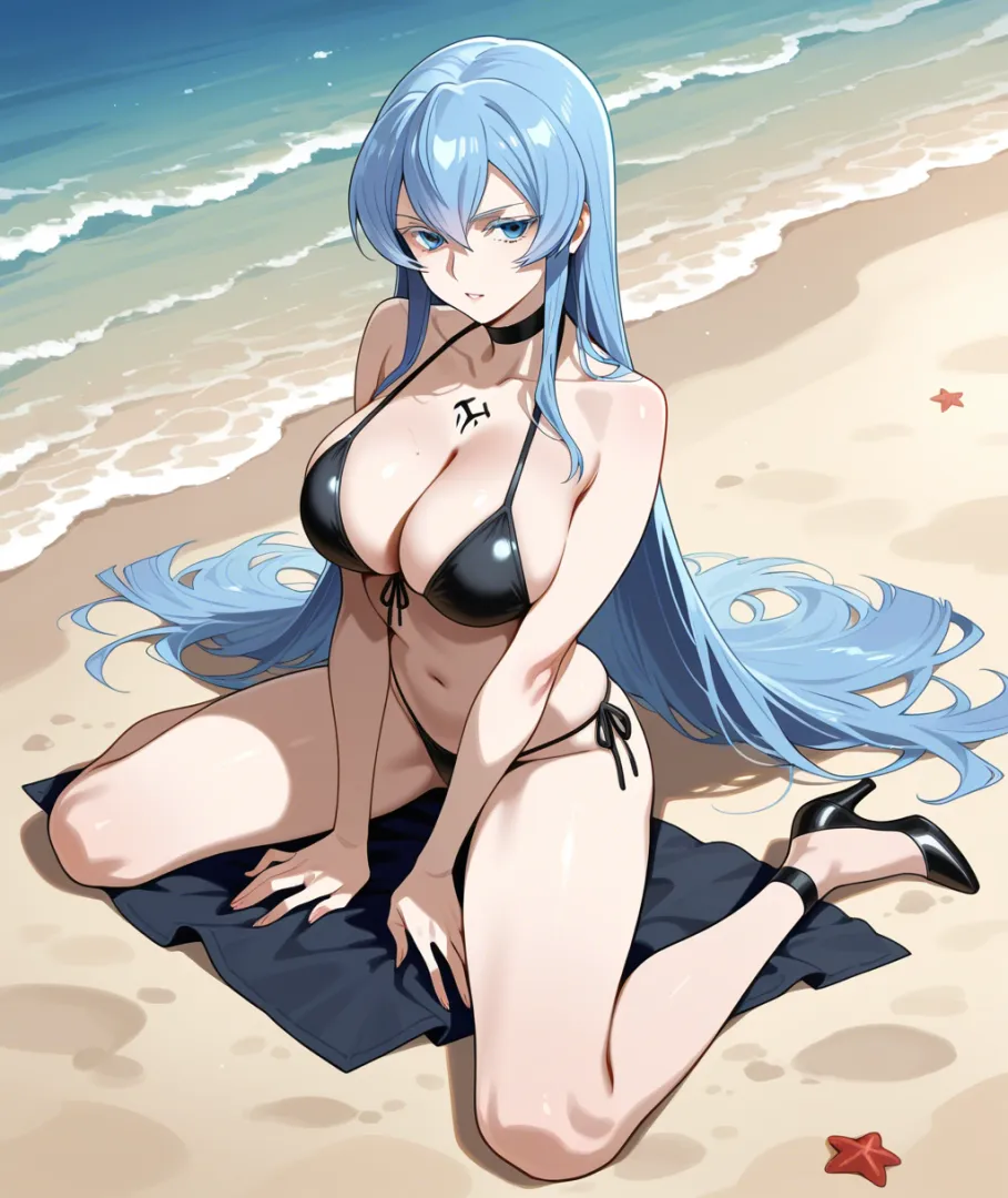Beach day for Esdeath