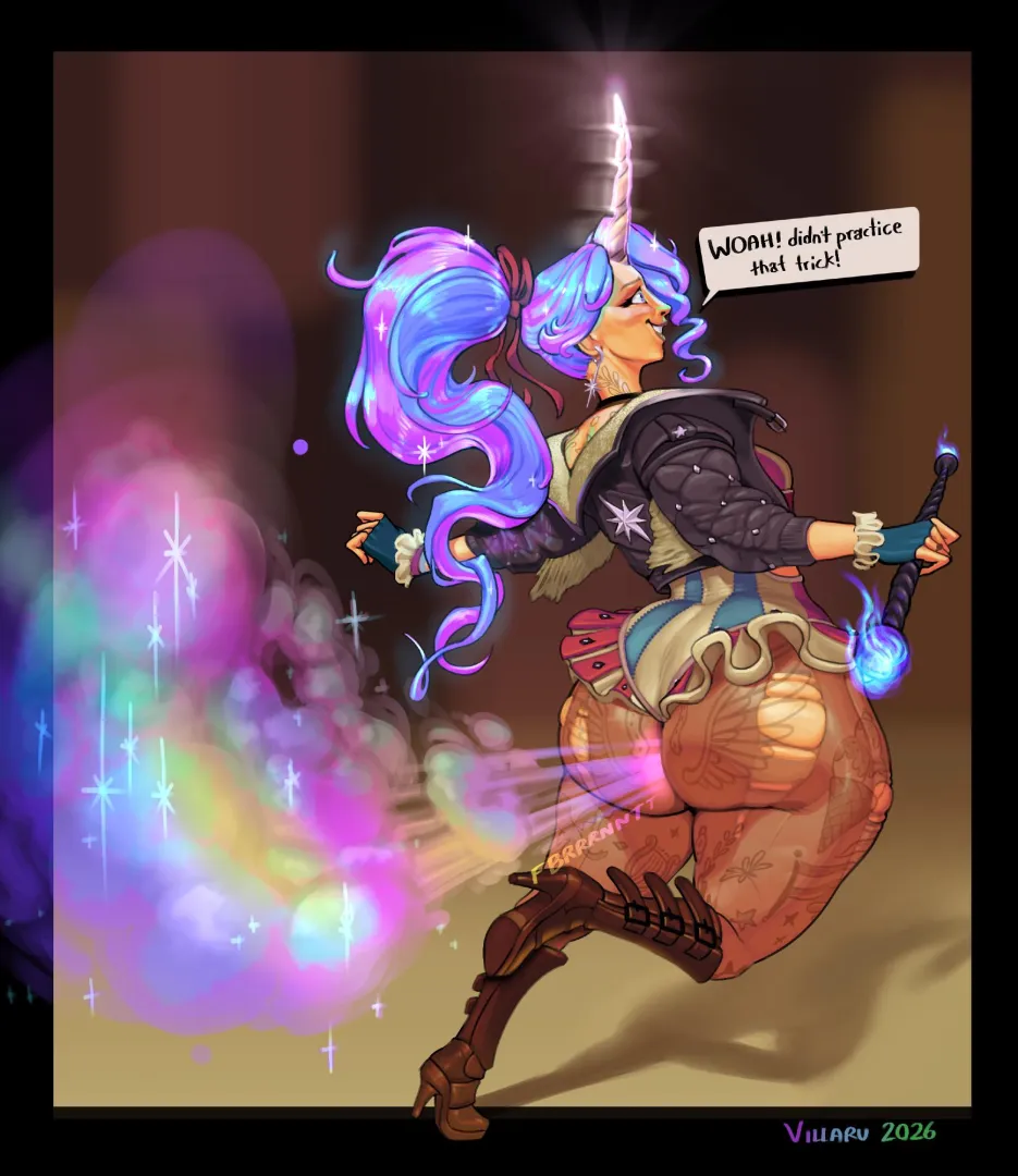 Celeste's magic trick by @Villaru