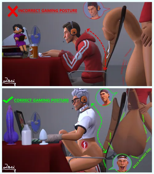 Correct Gaming Posture meme by jaxxonhugecock