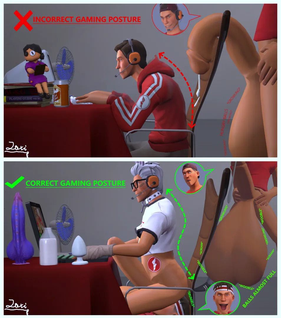 Correct Gaming Posture meme by jaxxonhugecock