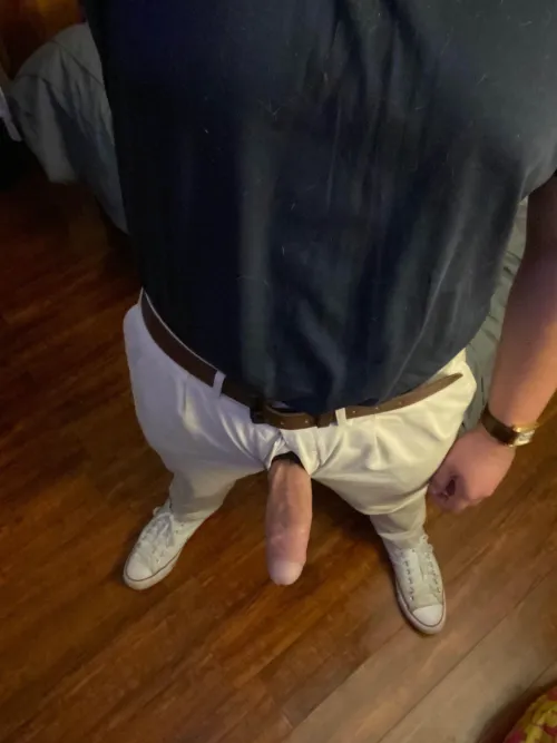 Finally letting him out after work.