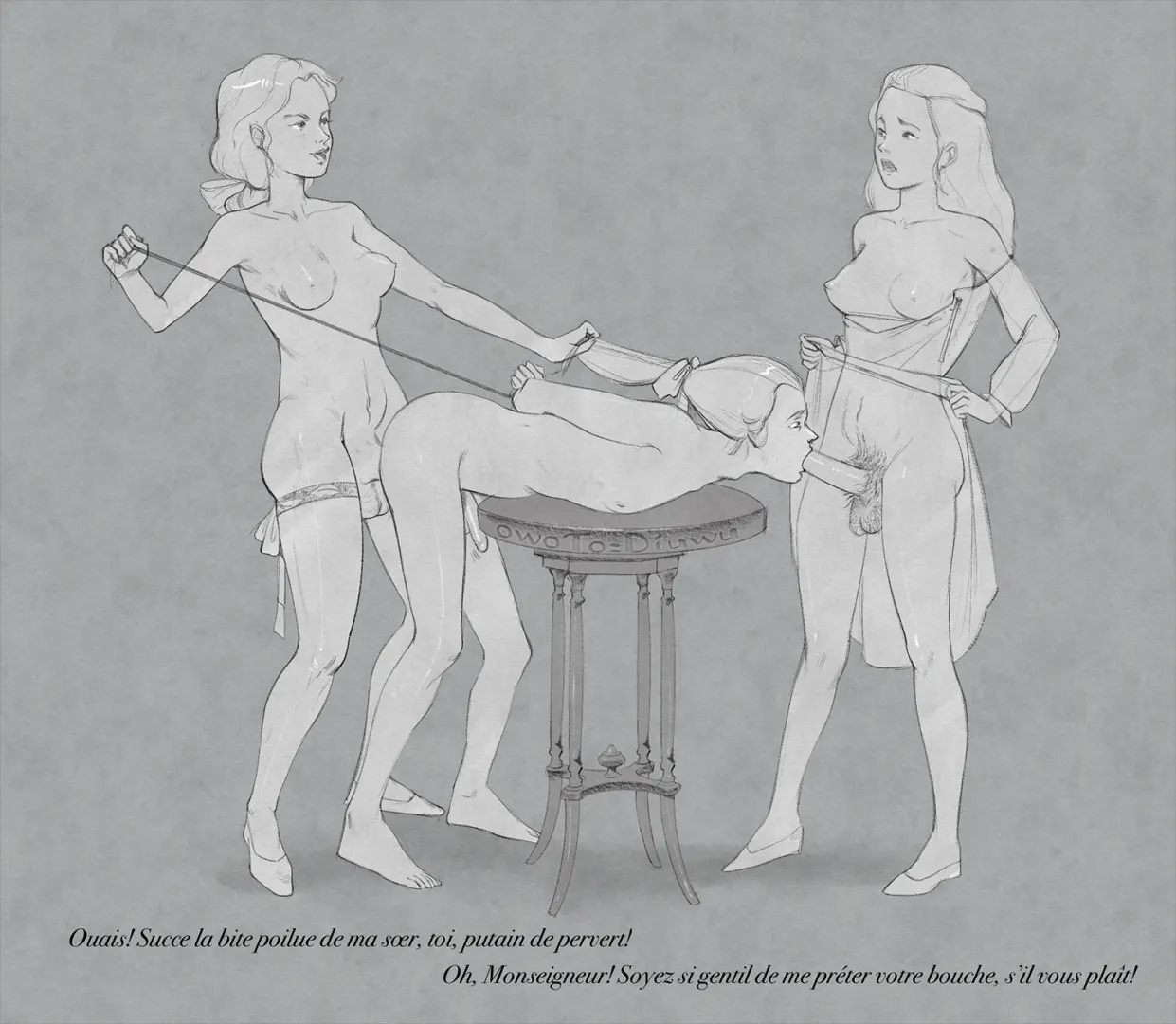 Justine and Julliette fill both his holes [OwoToDiUwU]