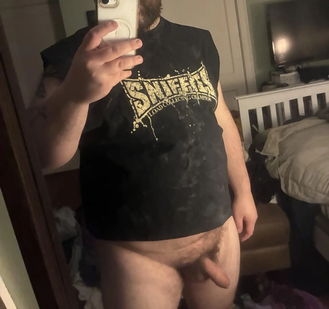my cumstained sniffies shirt with only other dude's loads on it
