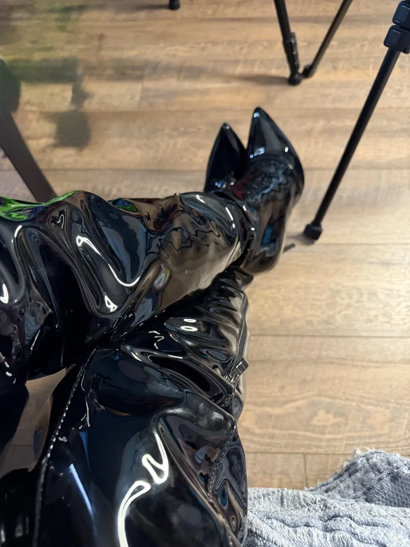 My thigh high leather boots