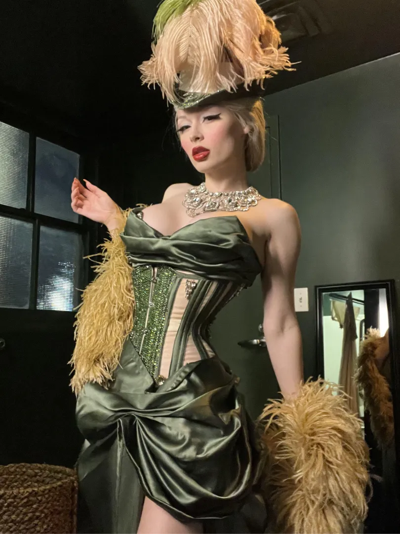 No lower half because the corset went on before the shoes