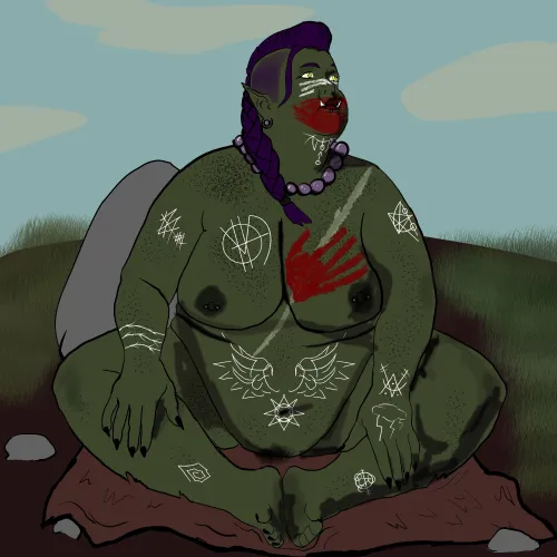Orc Woman Sitting by Me [OC]