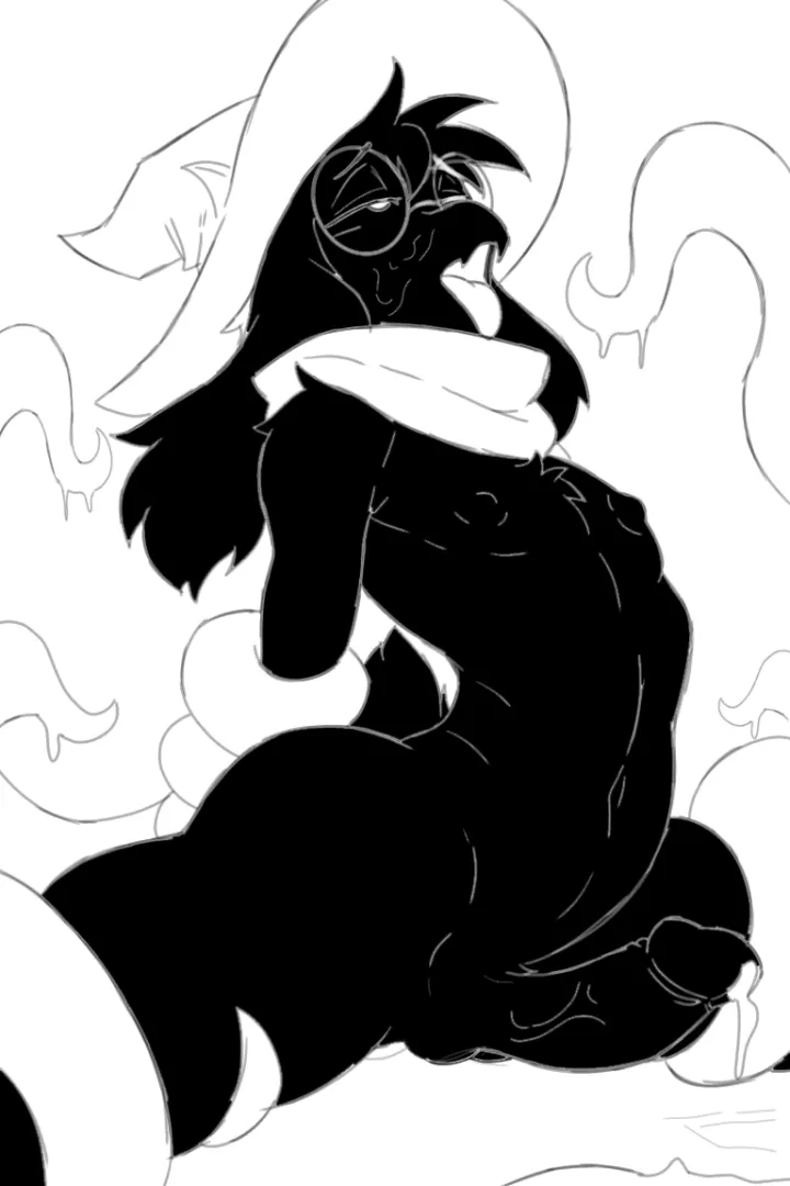 Ralsei & tentacles ( my art,artist : @omega80473)