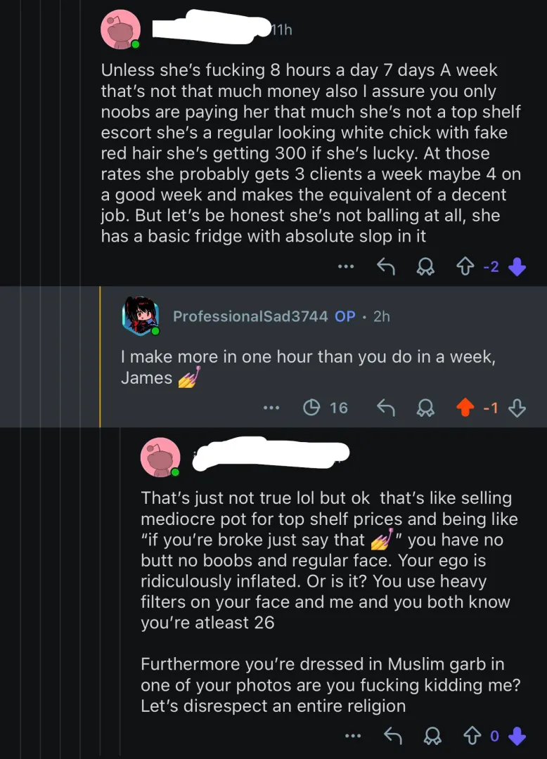 Reddit boys love whining about my prices and try to insult me because they can’t afford me 