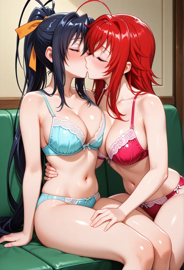 Rias And Akeno lesbian kiss