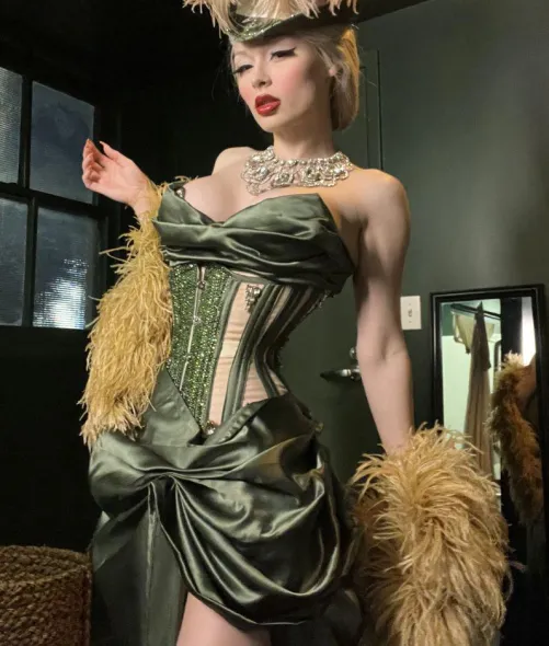 The corset really did its thing, that and not breathing the whole night