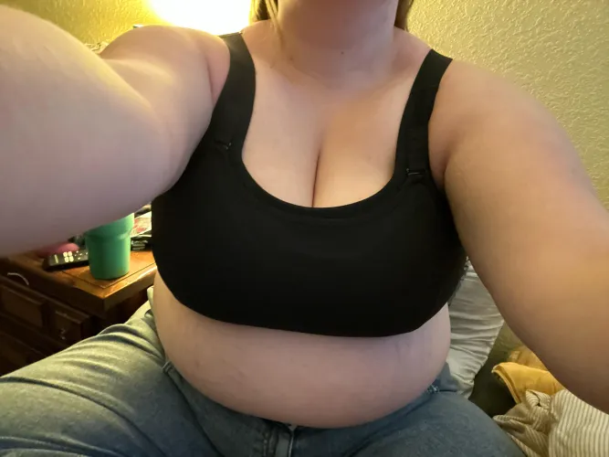 This sports bra boosts them so nicely!