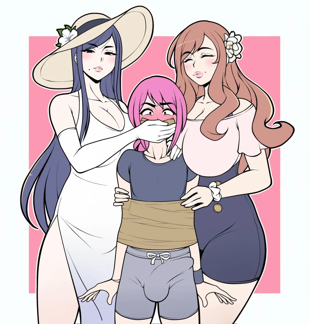 Tied up by two beauties