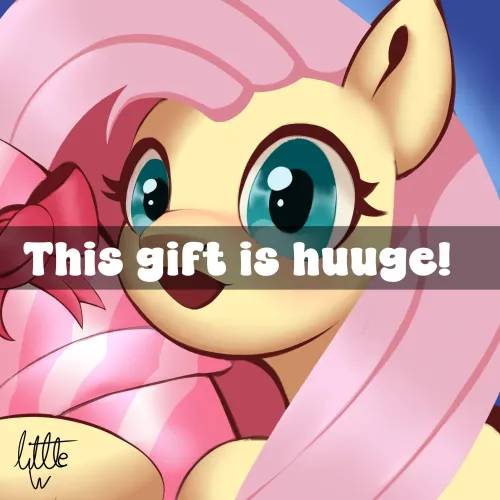 Want to see Fluttershy with her new toy? (artist littleuwu20 aka me)