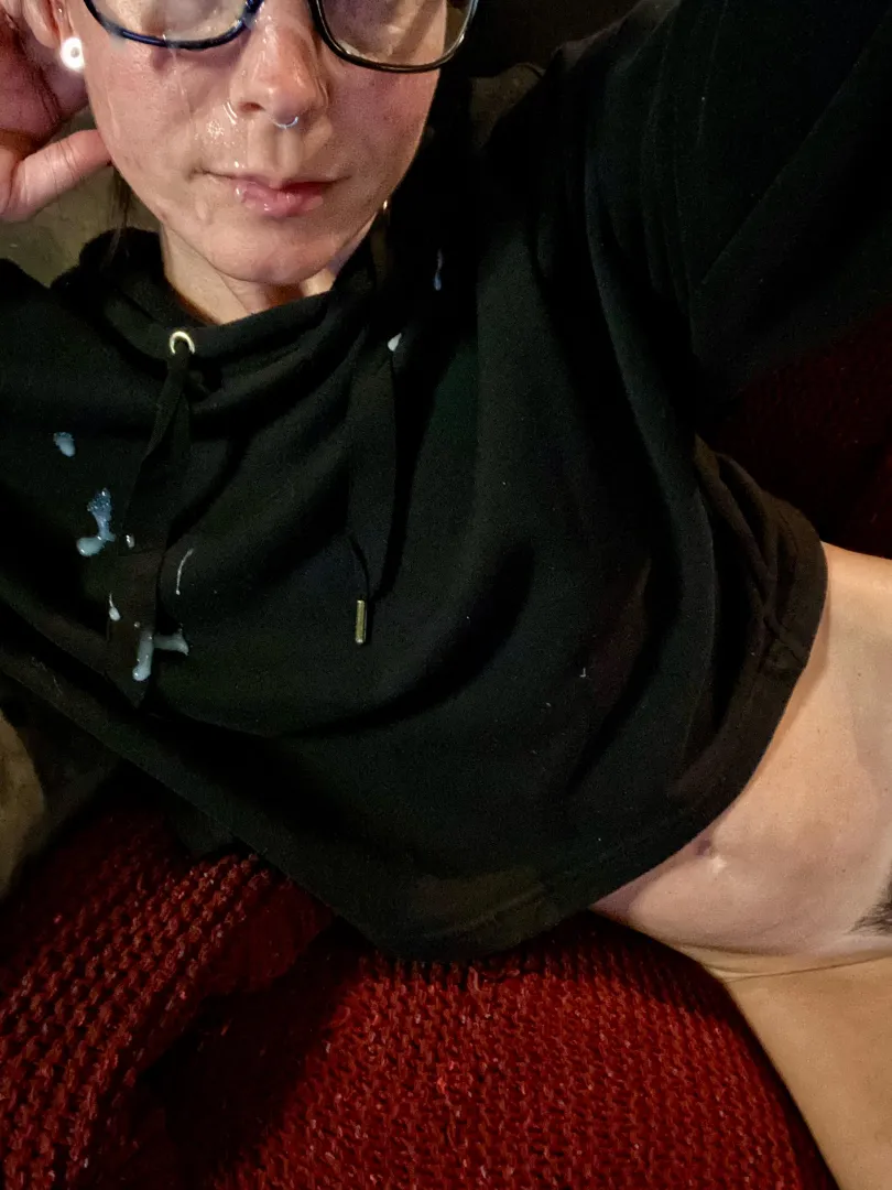 Watching tv and taking a facial