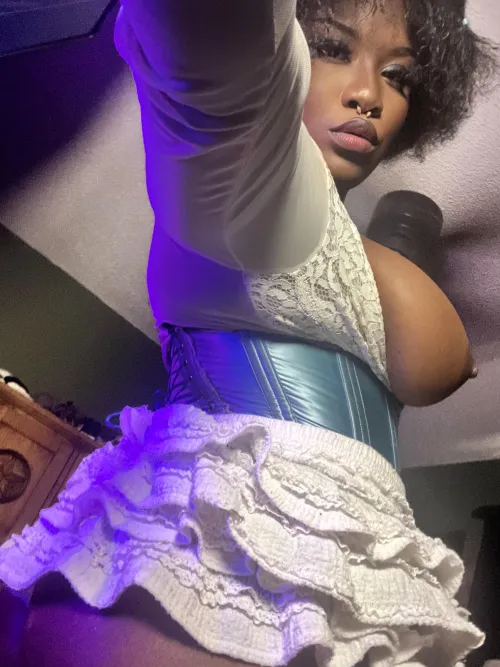 Brown skin and natural tits