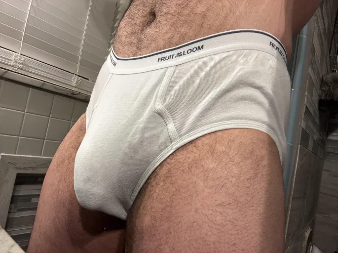 early morning bulge in my tighty whities