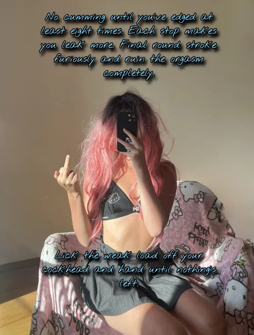 Eight rounds of edging before you eat, pet 