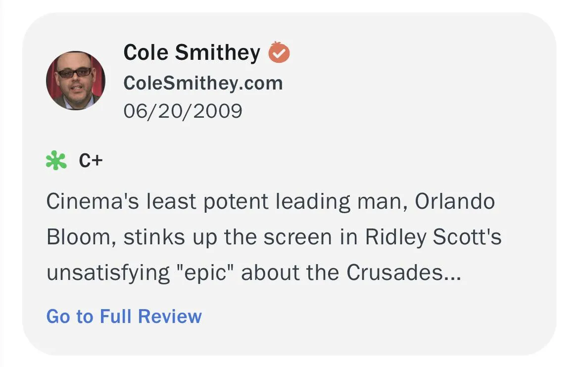 Finding his movie reviews in the wild feels like an IRL easter egg