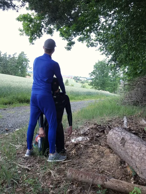 Out for walkies with my boyfriend.