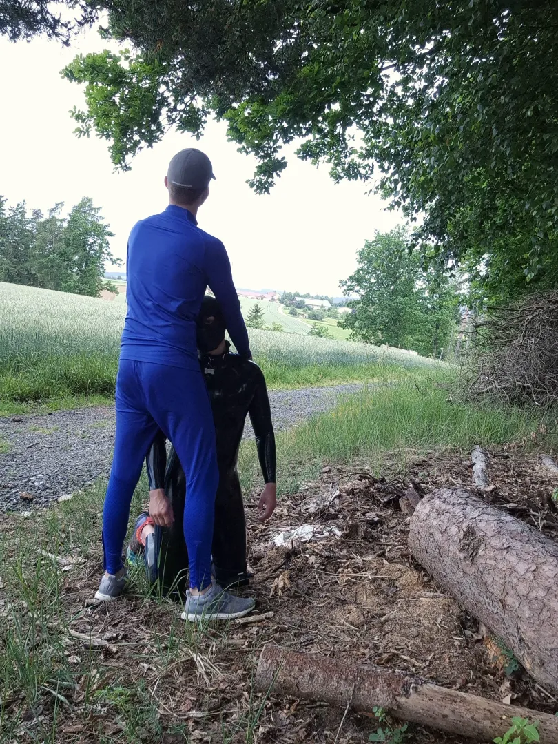 Out for walkies with my boyfriend.