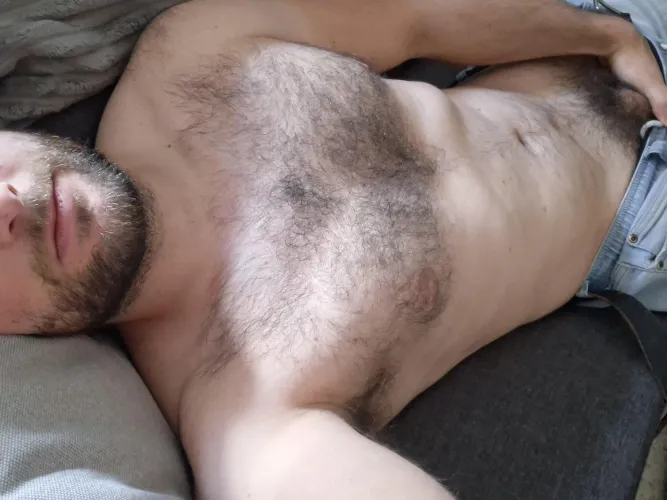 Taking a quick nap on the couch