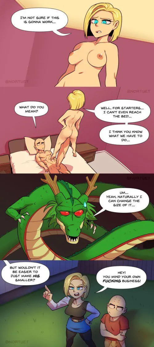 That explains a lot [DragonBall Z - krillin, android 18, shenron] (nortuet)
