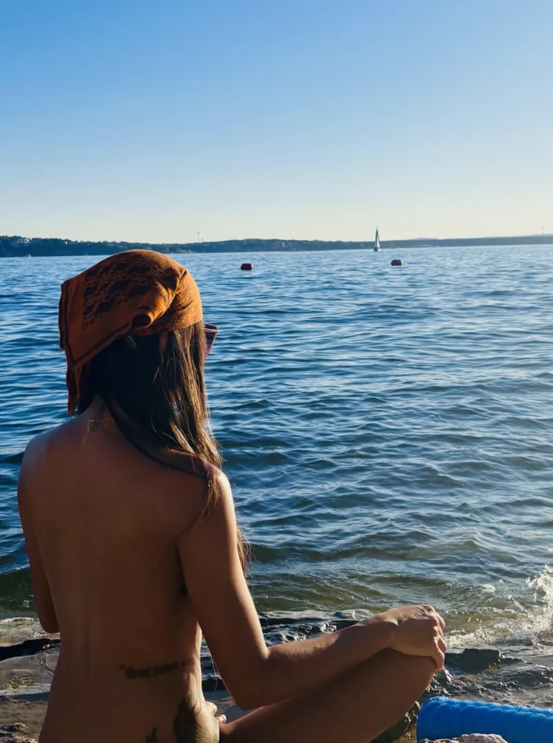 A little naked yoga to relax